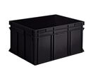 UTZ - Bac norme Europe 175L Noir - Polypropylène Recyclé 100% - Gerbable 600kg - Stockage Entrepôt