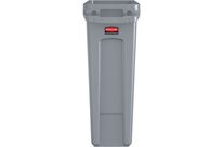 Rubbermaid - Poubelle de tri sélectif 87L Gris - Rectangulaire avec aération - 10 ans garantie