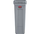 Rubbermaid - Poubelle de tri sélectif 87L Gris - Rectangulaire avec aération - 10 ans garantie