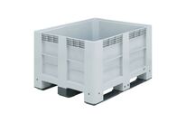 Schoeller Allibert - Caisse-palette plastique 1200x1000x760 mm Gris - 600L, 500kg Charge Max, Usage Alimentaire, 3 Semelles