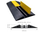 PASSAGE DE CABLES NOIR 2 GORGES DE 45mm 520mmx1000mm CAPOT JAUNE