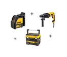 KIT 2 Outils DEWALT : Perforateur 650W  D25013K + Laser en croix DW088K + Coffret T-Box2 -  D25013KXT