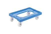 Gilac - Plateau roulant en acier 4 roues pivotantes - Bleu - 613x414x135 mm - Charge max 200kg