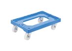 Gilac - Plateau roulant en acier 4 roues pivotantes - Bleu - 613x414x135 mm - Charge max 200kg