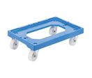 Gilac - Plateau roulant en acier 4 roues pivotantes - Bleu - 613x414x135 mm - Charge max 200kg