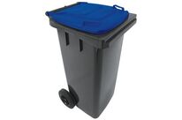 Manutan Expert - Conteneur mobile tri déchets 120L Bleu - 2 roues - 65% recyclé - Tri sélectif