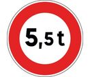 Panneau accès interdit aux véhicules dont le poids excède - B13