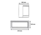 Applique LED Murale Extérieure Noire 24W Température de Lumière Variable - 3000K/4000K/6000K