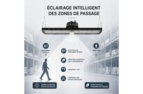 Suspension LED industrielle linéaire 150W/200W/250W 185lm/w avec Détecteur de Mouvement -