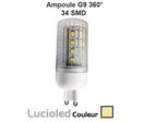 Ampoule led G9 360° 220V 34 leds protégées Blanc chaud