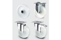 Roulettes à platine emboutie bandage polypropylène 100 à 200 kg