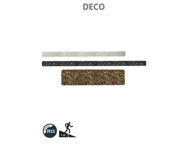 Lot de 10 rubans antidérapants adhésifs prédécoupés DECO