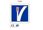 Panneau C26b Voie de détresse à gauche