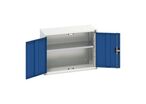 Bott - Armoire Murale Verso - 800x350x600mm, 2 Portes Bleues, 1 Étagère, Acier Gris, Charge 1000kg