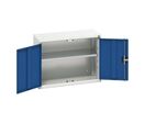 Bott - Armoire Murale Verso - 800x350x600mm, 2 Portes Bleues, 1 Étagère, Acier Gris, Charge 1000kg