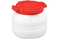 Curtec - Baril 3.6L Grande Ouverture Homologué UN - Usage Alimentaire - Polyéthylène Haute Densité - Blanc Rouge