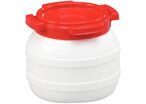 Curtec - Baril 3.6L Grande Ouverture Homologué UN - Usage Alimentaire - Polyéthylène Haute Densité - Blanc Rouge