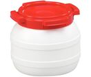 Curtec - Baril 3.6L Grande Ouverture Homologué UN - Usage Alimentaire - Polyéthylène Haute Densité - Blanc Rouge