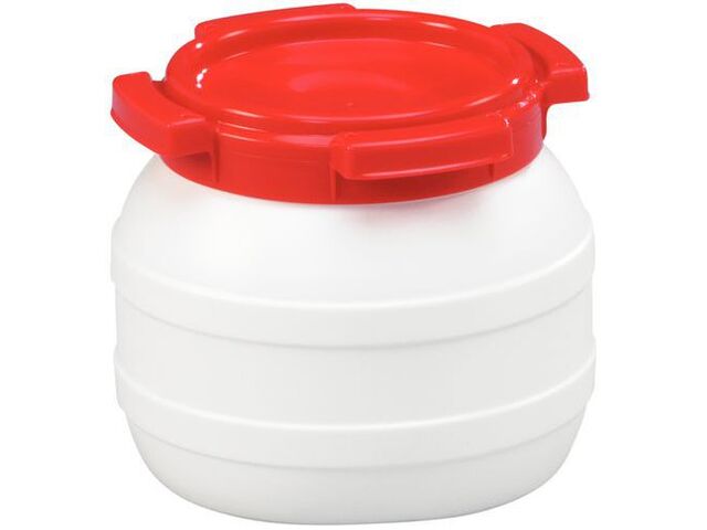 Curtec - Baril 3.6L Grande Ouverture Homologué UN - Usage Alimentaire - Polyéthylène Haute Densité - Blanc Rouge