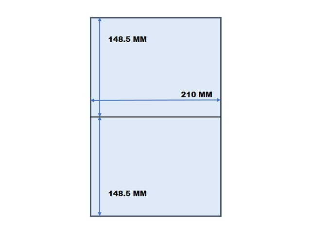 500 feuilles A4 avec 2 étiquettes 210 x 148 mm