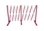 Manutan Expert - Barrière de chantier extensible acier blanc/rouge - 4m - Temporaire, Galvanisé, 10 ans garantie