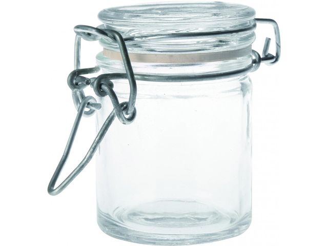 Mini bocal bas en Verre joint blanc 45ml (x48) Firplast