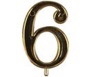 Chiffre or n° 6 en plastique pour Bougie x 10 Firplast