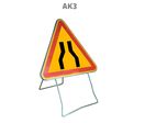 Panneau temporaire AK3 chaussée rétrécie