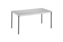 Manutan Expert - Table de réunion rectangulaire 160x80 cm - Plateau gris, 10 personnes - 10 ans garantie