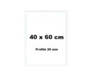 Cadre Déco Bois 60x40 Couleur BLANC-Profilé 20x14mm