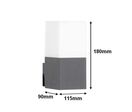Applique Murale Grise LED IP44 Alu pour ampoule E27