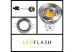 Kit spot LED GU10 COB 4 watt (éq. 40 watt) - Support gris - Couleur éclairage - Blanc chaud 3000°K. Type Support - Carré orientable 84mm
