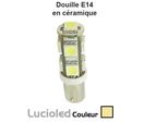 Ampoule led BA9S 9 leds SMD 5050 360° Blanc chaud (12V)