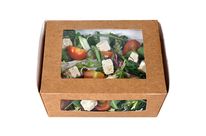 Saladier Vizu Brown kraft brun 2 fenêtres 1200 cc x 320 Firplast