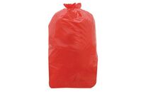 Sac-poubelle HDPE Rouge 120L 35µm - Résistant et Recyclable - Idéal Déchets Courants