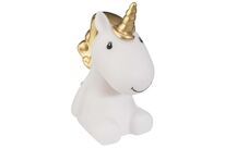 Veilleuse Licorne de nuit LED 14cm à Piles - Doré