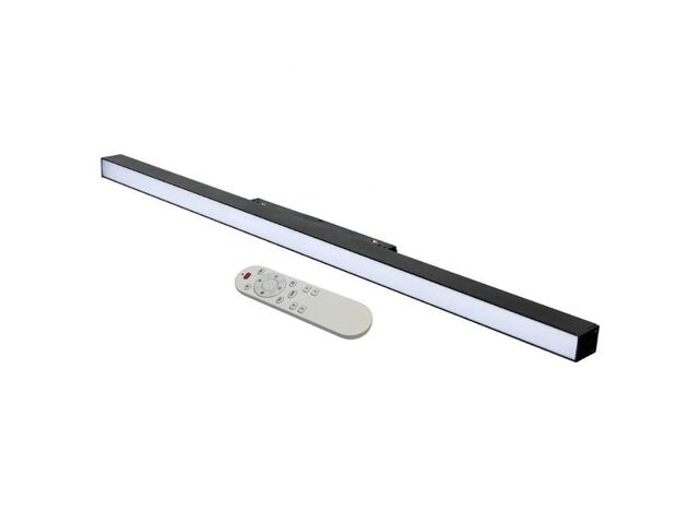 Kit Profile LED sur Rail Magnetique 48V 20W Dimmable Noir + Telecommande - Blanc Chaud 2300K -