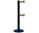 Beltrac - Poteau de guidage double sangle Noir/jaune - 1000mm Aluminium - Intérieur/Extérieur - Usage Entrepôt Tertiaire
