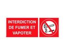 Panneau picto interdiction de fumer et vapoter