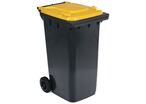 Manutan Expert - Poubelle de tri extérieur mobile - 240 L Jaune - 2 roues basculantes - 69% recyclé