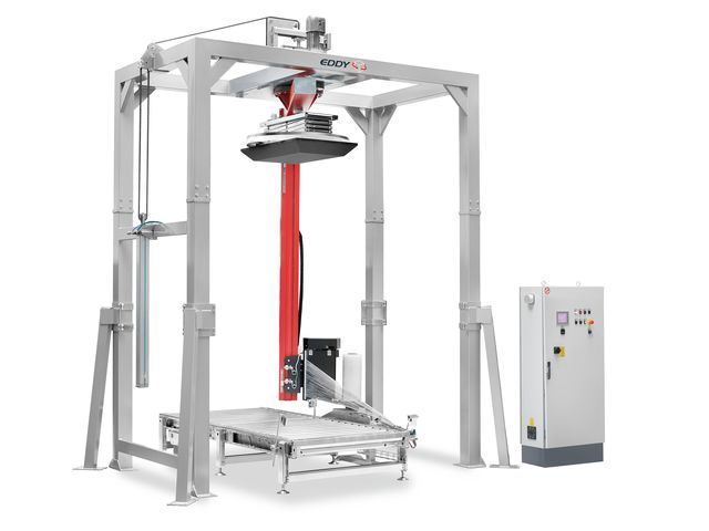 Banderoleuse automatique à bras tounant pour intégration de ligne EDDY