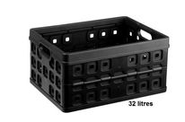 Bac de rangement plastique pliable noir 32L