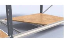 Plateaux en bois aggloméré pour rayonnage de charges mi-lourdes avec lisses