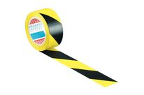 Tesa - Ruban adhésif de marquage au sol Noir/Jaune - 33m x 50mm - PVC Sécurité Risques