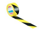 Tesa - Ruban adhésif de marquage au sol Noir/Jaune - 33m x 50mm - PVC Sécurité Risques