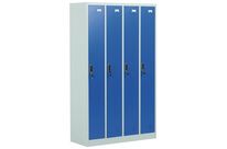 Manutan Expert - Vestiaire Industrie Propre 4 Colonnes - Acier Gris/Bleu - 185x109cm - À Monter