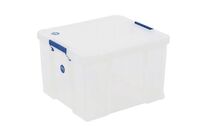 Manutan Expert - Bac de rangement 48L avec couvercle CLIP - Polypropylène transparent - Usage alimentaire - Charge 134kg
