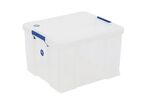 Manutan Expert - Bac de rangement 48L avec couvercle CLIP - Polypropylène transparent - Usage alimentaire - Charge 134kg