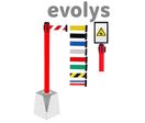 Poteau de Guidage à Sangle EVOLYS Rouge à Sceller