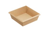 Barquette OVEN RANGE carton kraft brun CPET 550 ml 130 x 130 x 45 mm (x400) Firplast